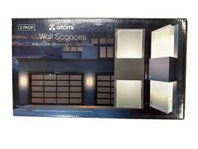 Ip65 Atomi 841856184533 - Outdoor Wall Sconces Adjustable White Light Dimmable 2 Pk New