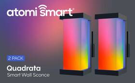 At1856 Atomi Smart Wi-fi Wall Sconce Lights Quadrata Pack Of 2 Alexa Or Google