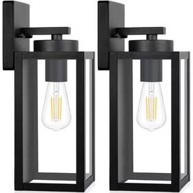 Augbeer 445044351399 12.8 Inch Outdoor Wall Lanterns With E26 Sockets And Glass Shades For Patio Front