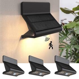 Auraxy 752574779072 Motion Sensor Outdoor Lights Solar Wall Light With Optical Lens And 3 Modes