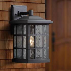 71-bel-1753457 Bailey Street Home 15.5 Inch Large Outdoor Wall Lantern Transitional Plastic-mystic Black Finish