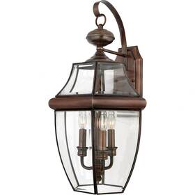 71-bel-619349 Bailey Street Home 3 Light Large Wall Lantern-aged Copper Finish - Outdoor Mounts