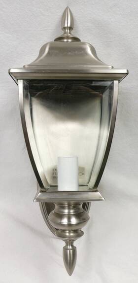 7330.150.t Baldwin Lighting Outdoor Bridgewater 8-1/2 Inch Wall Mounted Lantern Satin Nickel