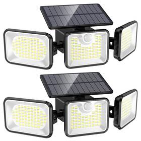 Batcels 747976838618 Solar Outdoor Lights 2 Packs 180 Led 3000lm Motion Sensor Light Outdoo
