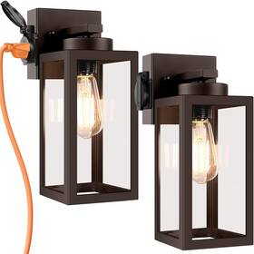 Bdrofn 741421266063 2-pack Porch Lights Outdoor Wall Lantern Orb Light With O
