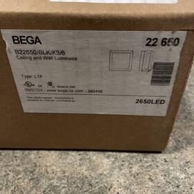 B22650 Bega B22650/blk/k3/6 Ceiling And Wall Luminaire 2650led New