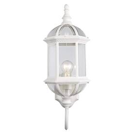 4180-wh Bel Air Lighting Wentworth 1-light Large White Outdoor Wall Light Fixture With Clear Glass