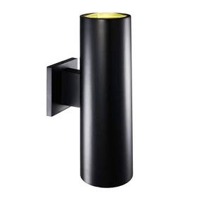 51310-bk Bel Air Lighting Cali 2-light Large Black Cylinder Outdoor Wall Light Fixture With Clear Glass