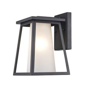51391-bk Bel Air Lighting Kingsbury 10.7 Inch 1-light Black Outdoor Wall Light Fixture With Frosted Glass