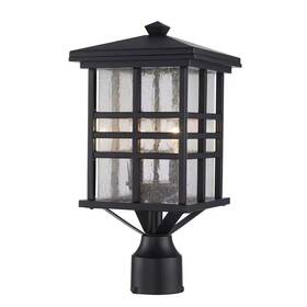 Bel Air Lighting 744110256123 Huntington 2-light Black Outdoor Lamp Post Light Fixture With Seeded Glass