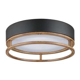 Gecf22686mbk Bellevue Gecf22686 Darius 12 Inch W Led Outdoor Flush Mount Drum - Black