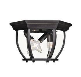Sh50059bk Bellevue Sh50059 3 Light 9 Inch W Outdoor Flush Mount Ceiling Fixture - Black
