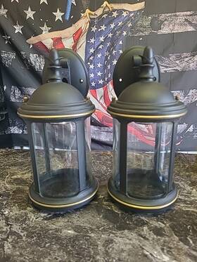 Lh-100-1twb Beme International -100-1twwb Outdoor Wall Lantern Sconce Set Of 2 Black 2001