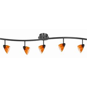 Benjara 192551515581 5 Light 120v Metal Track Fixture With Glass Shade Black Benjara 192551515581 5 Light 120v Metal Track Fixture With Glass Shade Black