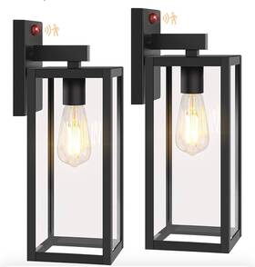 A925-2 Beslowe Outdoor Wall Lights Scones Lanterns 15 Inch Dusk To Dawn With Motion Sensor