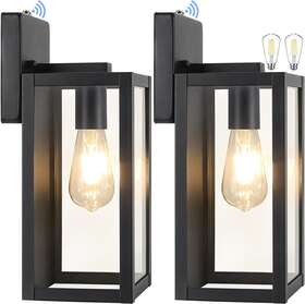 B04012p Beslowe Dusk To Dawn Outdoor Waterproof Wall Mount Light Fixtures 2 Led Bulbs 2-pack