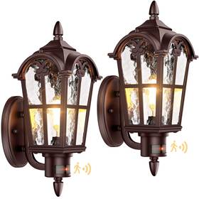 B06068pg Beslowe 2pk -orb 16in 2pack Large Motion Sensor Outdoor Wall Lights Dusk To Dawn Porch