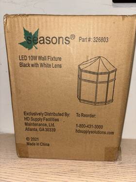 326803 Best Season Seasons Led 10w Black Outdoor Wall Light With Clear Glass