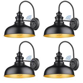 Bestshared 619660569262 Dusk To Dawn Gooseneck Barn Light 11.5in Outdoor Wall Sconce Black 4 Pack