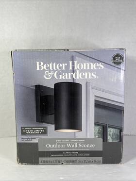 Better Homes & Gardens 810665022664 And Outdoor Sconce Light Bronze Metal Fixture Birch Colony