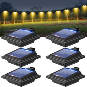 6stk-hnb Billion Duo Gutter Solar Patio Decor Lights 40 Led Deck Outdoor Waterproof Fence For Wal