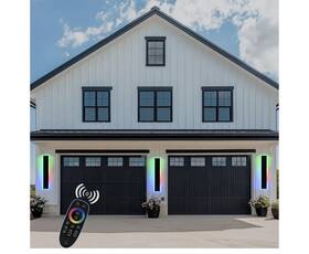 Bnsq001-wh-r Bonlicht 1 Pack 24in Led Outdoor Wall Lights Modern Black Long Rgb