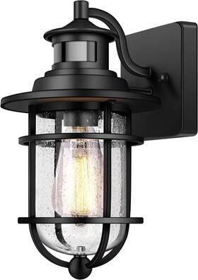 B06046pg Bosceos Motion Sensor Outdoor Wall Lantern Dusk To Dawn Waterproof Exterior Sconce