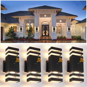 Boxcupin 619185999940 Dusk To Dawn Sensor Outdoor Wall Lights 4 Pack Up And Down O