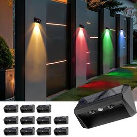 Bridika 727370247551 Solar Fence Lights Outdoor Lens Led Power