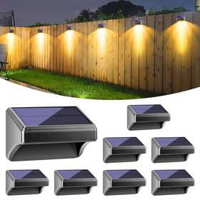 Qs31012 Bridika Solar Fence Lights Outdoor Waterproof Warm White And Color Glowt Led For Bac