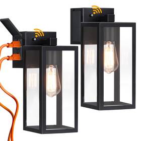 Wl22013 Brightwe Outdoor Lights With Gfci Outlet Dusk To Dawn Wall Lantern Porch Light Fixtur