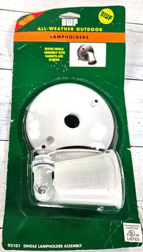 Bwf / M. Stephens 93101 Outdoor Lampholder Aluminum Single Bulb Fixture Round White