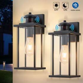 C Cattleya 313028824825 2 Pack Lights Motion Sensing Outdoor Dusk To Dawn Hardwired Wall Lantern Sconce