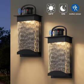 C Cattleya 313038960957 13 Inch Black Motion Sensing Dusk To Dawn Led Outdoor Hardwired Wall Lantern Scon