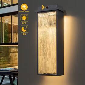 C Cattleya 445021263271 8 Inch Black Motion Sensing Dusk To Dawn Led Hardwired Wall Lantern Sconce With R