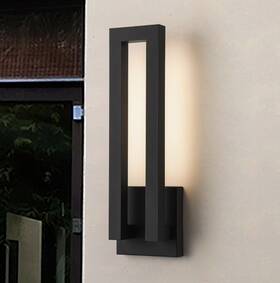 C Cattleya 712679841265 22.5 In Matte Black Integrated Led Outdoor Wall Light Lantern Sconce