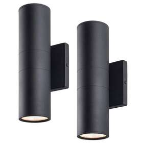 Ca2266-2w C Cattleya Outdoor Wall Lantern Sconce 2-light Aluminum Cylinder Black 2-pack Ca2266-2w C Cattleya Outdoor Wall Lantern Sconce 2-light Aluminum Cylinder Black 2-pack