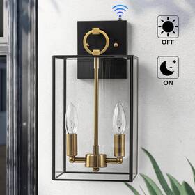 Ca2501-wp C Cattleya 14.5in 2-light Dusk To Dawn Dark Bronze Finish Brass Outdoor Wall Lantern