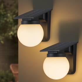 Ca2653-2w C Cattleya 2-pack 7.5 Inch Led Solar Outdoor Wall Lantern Sconce With White Globe Shade