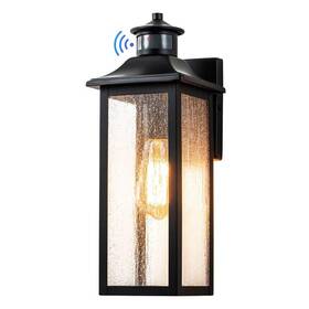 Hca2344-w C Cattleya Black Motion Sensing Dusk To Dawn Outdoor Hardwired Wall Lantern Sconce With And