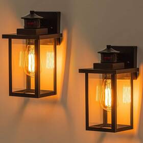 Hca2426-2w C Cattleya 1-light Black Motion Sensor Dusk To Dawn Outdoor Hardwired Wall Lantern Sconces