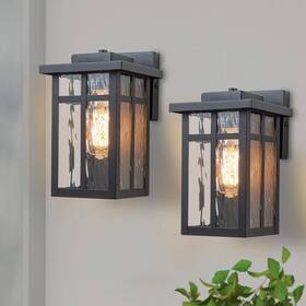 Hca2429-2w C Cattleya Wall Lantern Sconces With Water Glass Shade Weather Resistant 2-pack