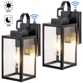 Hla2328-2w C Cattleya 1-light Matte Black Dusk To Dawn Hardwired Outdoor Wall Lantern With Hla2328-2w C Cattleya 1-light Matte Black Dusk To Dawn Hardwired Outdoor Wall Lantern With