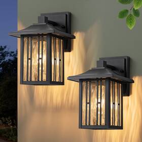 La2594-jun-2w C Cattleya 10 Inch Powder-coated Black Outdoor Wall Lantern Sconce With Clear Water Glass La2594-jun-2w C Cattleya 10 Inch Powder-coated Black Outdoor Wall Lantern Sconce With Clear Water Glass