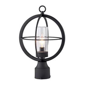 Ca1912-p C Cattleya Post Lantern With Clear Glass Tube Weather-resistant 1-light Black Ca1912-p C Cattleya Post Lantern With Clear Glass Tube Weather-resistant 1-light Black