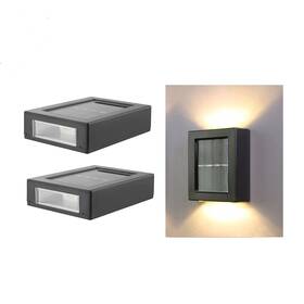 Cakuuma 730869149892 2 Led Solar Wall Light Up And Down Illuminate Outdoor Sunlight Sensor Lamp Ip