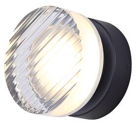 Canarm 062345506548 Benni Led Integrated Outdoor Wall Light Black Finish With Ribbed Acrylic Sha