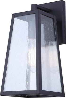 Ilo689bk Canarmna Canarm Coralea Seeded Glass Modern Outdoor Wall Lantern Rustic Black Finish