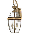 Ny8317a Candle Sockets Quoizel Ant.brass Wall Lantern Newbury Outdoor 2-light