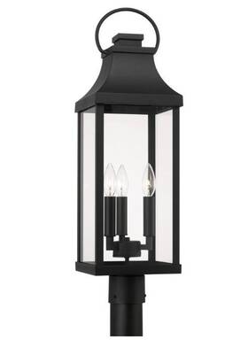 946432bk Capital Lighting Bradford 3 Light Head Post Black New